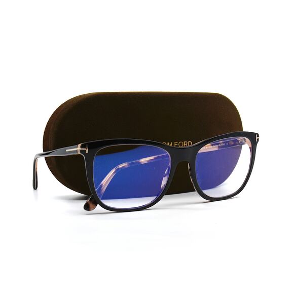 NEW TOM FORD TF5672-B 005 BLACK/HAVANA BLUE BLOCK LENS AUTHENTIC EYEGLAS… - Picture 14 of 14
